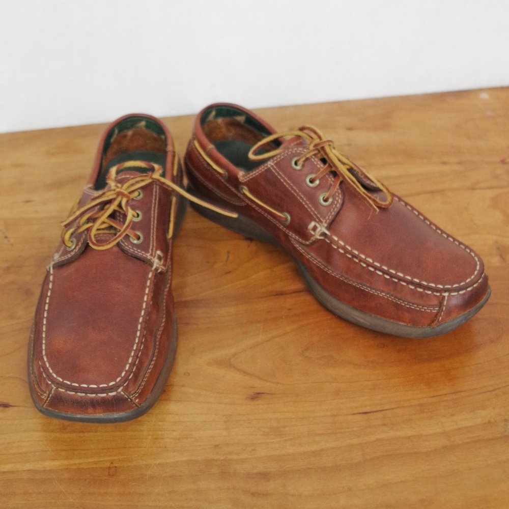 Men's Earth Shoes Brown Leather Moccasin style Shoes Size 10